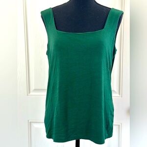 Alfani Square Neckline Tank in Lush Green, M